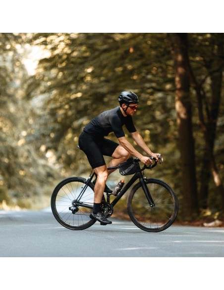 Dviračio rėmo krepšys su telefono dėklu 1,5 l juodos spalvos