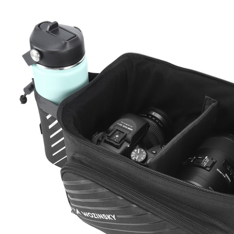 Dviračių laikymo krepšys su dirželiu per petį 9l lietaus uždangalas juodas