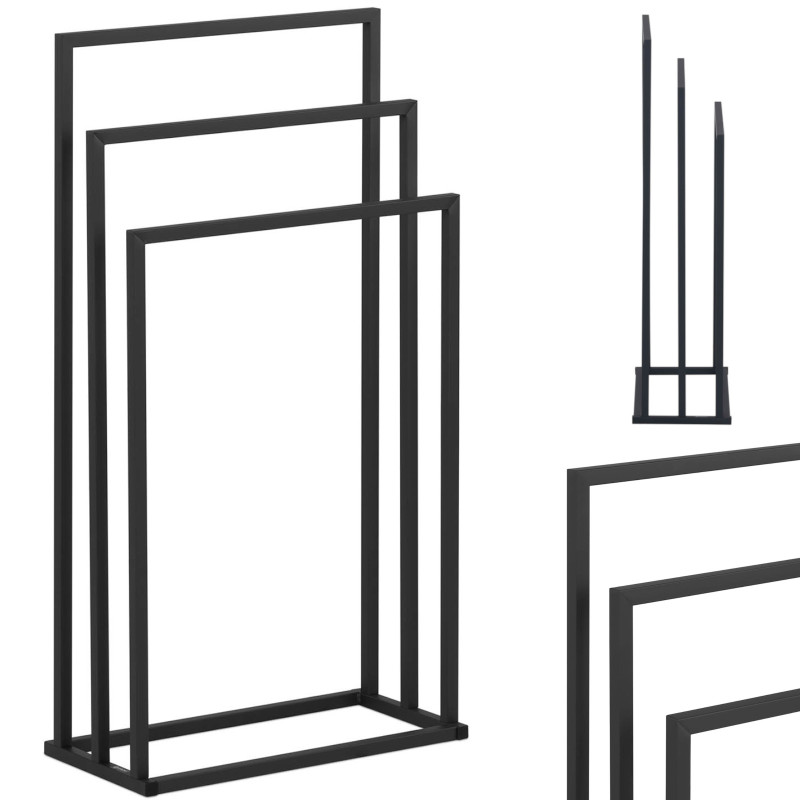 Stovas 3 rankšluosčiams, laisvai pastatomas grindis PLIENAS 45 x 21,5 x 84 cm tamsiai pilka Stovas 3 rankšluosčiams, laisvai pastatomas grindis PLIENAS 45 x 21,5 x 84 cm tamsiai pilka