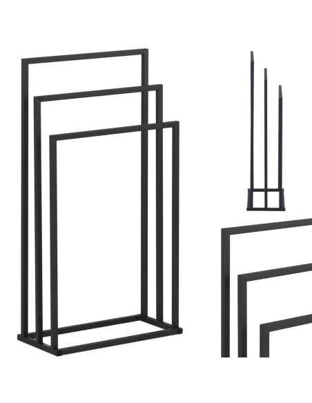 Stovas 3 rankšluosčiams, laisvai pastatomas grindis PLIENAS 45 x 21,5 x 84 cm tamsiai pilka Stovas 3 rankšluosčiams, laisvai pastatomas grindis PLIENAS 45 x 21,5 x 84 cm tamsiai pilka