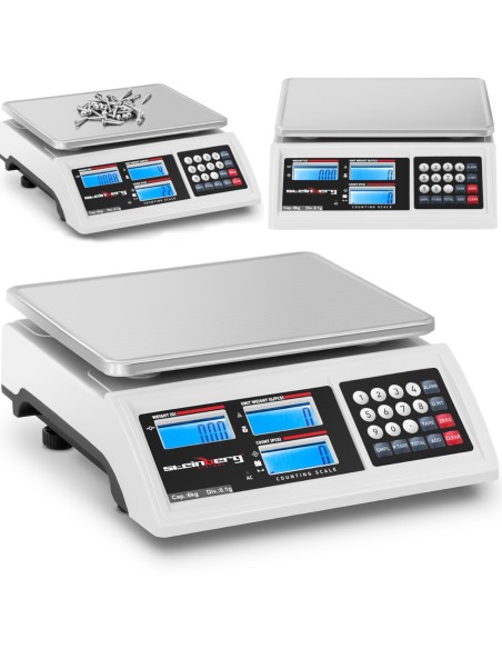 Komercinis svarstyklių skaičiavimas LCD RS232 6000 g / 0,1 g Komercinis svarstyklių skaičiavimas LCD RS232 6000 g / 0,1 g