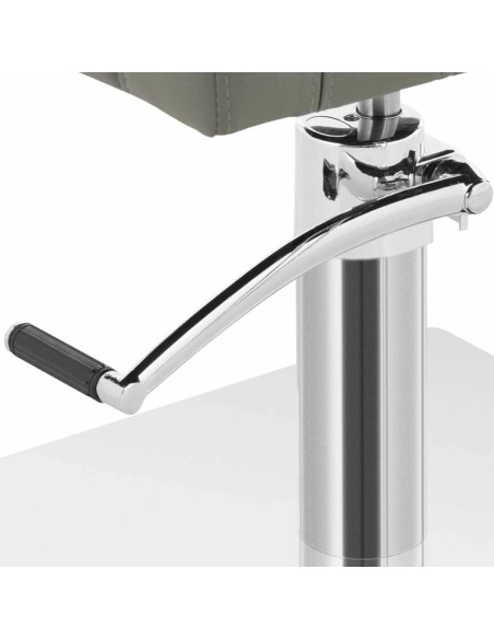 Kosmetinė kirpyklos kėdė su kėdute, aukštis 57-72 cm, pilka ir balta Kosmetinė kirpyklos kėdė su kėdute, aukštis 57-72 cm, pilka ir balta