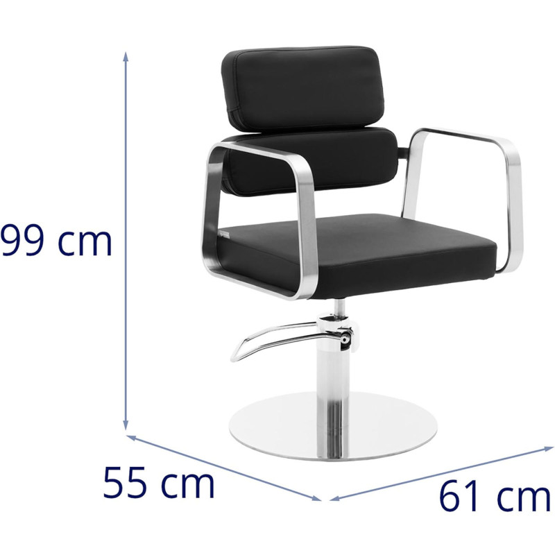 TRURO kosmetinė kirpėjo kėdė, aukštis 46-61 cm - juoda