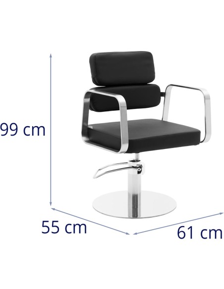 TRURO kosmetinė kirpėjo kėdė, aukštis 46-61 cm - juoda TRURO kosmetinė kirpėjo kėdė, aukštis 46-61 cm - juoda