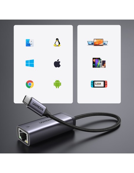 Išorinis tinklo adapteris USB Type C - RJ45 1Gbps Išorinis tinklo adapteris USB Type C - RJ45 1Gbps