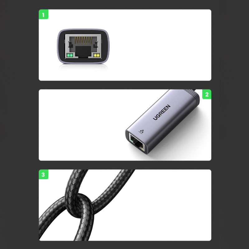 Išorinis tinklo adapteris USB Type C - RJ45 1Gbps