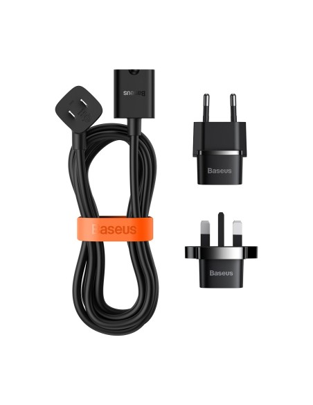 Prailginimo laidas su mini maitinimo juostele PowerCombo 1m EU ir UK juoda Prailginimo laidas su mini maitinimo juostele PowerCombo 1m EU ir UK juoda
