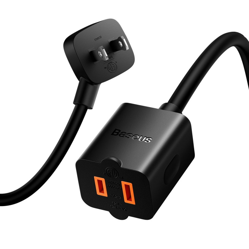 Prailginimo laidas su mini maitinimo juostele PowerCombo 1m EU ir UK juoda