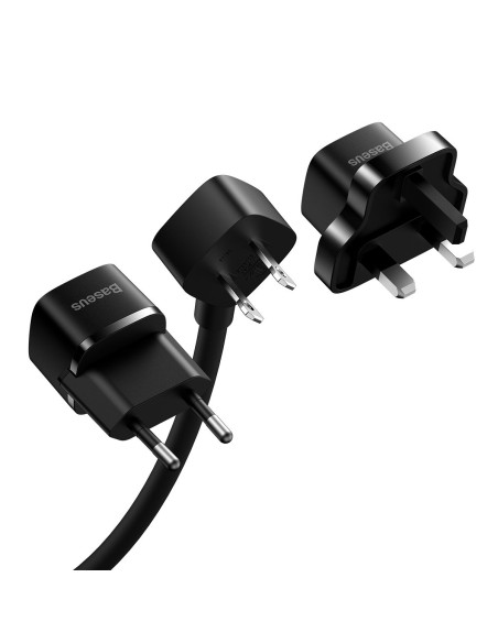 Prailginimo laidas su mini maitinimo juostele PowerCombo 1m EU ir UK juoda Prailginimo laidas su mini maitinimo juostele PowerCombo 1m EU ir UK juoda