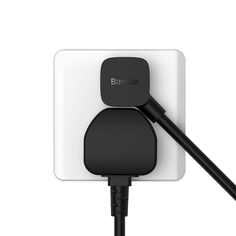Prailginimo laidas su mini maitinimo juostele PowerCombo 1m EU ir UK juoda