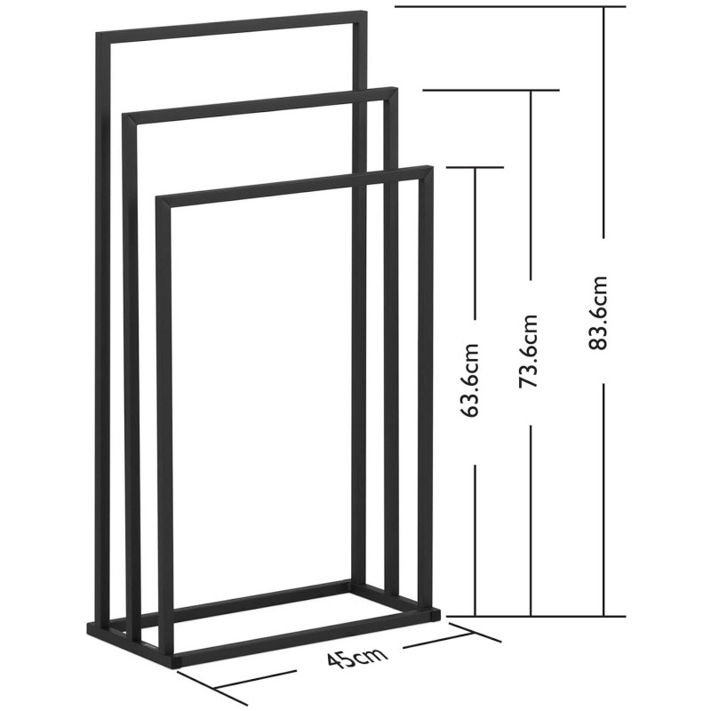 Stovas 3 rankšluosčiams, laisvai pastatomas grindis PLIENAS 45 x 21,5 x 84 cm tamsiai pilka