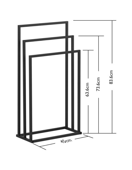 Stovas 3 rankšluosčiams, laisvai pastatomas grindis PLIENAS 45 x 21,5 x 84 cm tamsiai pilka Stovas 3 rankšluosčiams, laisvai pastatomas grindis PLIENAS 45 x 21,5 x 84 cm tamsiai pilka