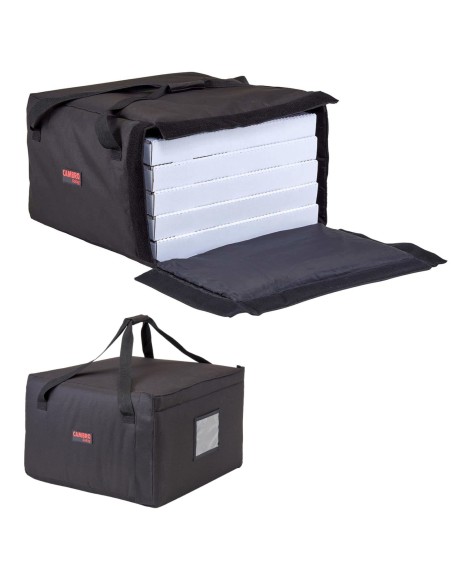 Termo pristatymo krepšys 5-6 dėžėms picos transportuoti 49,5 x 49,5 x 32 cm - juodas