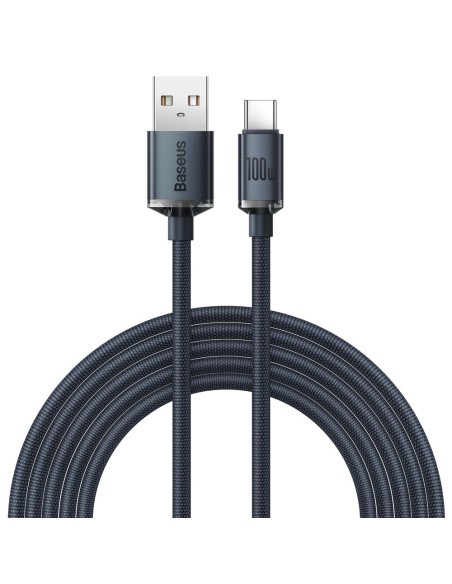 USB-C laidas greitam įkrovimui ir duomenų perdavimui 100W 2m juodas USB-C laidas greitam įkrovimui ir duomenų perdavimui 100W 2m juodas