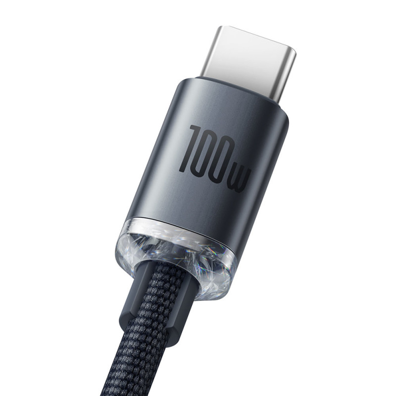 USB-C laidas greitam įkrovimui ir duomenų perdavimui 100W 2m juodas