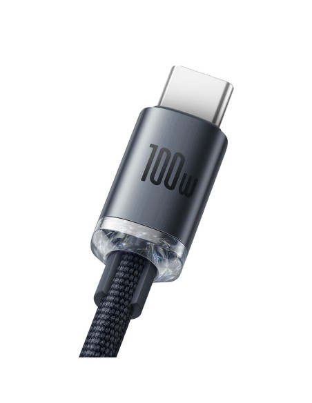 USB-C laidas greitam įkrovimui ir duomenų perdavimui 100W 2m juodas USB-C laidas greitam įkrovimui ir duomenų perdavimui 100W 2m juodas