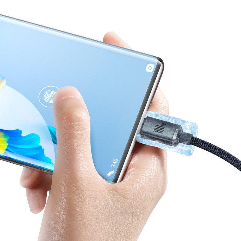 USB-C laidas greitam įkrovimui ir duomenų perdavimui 100W 2m juodas