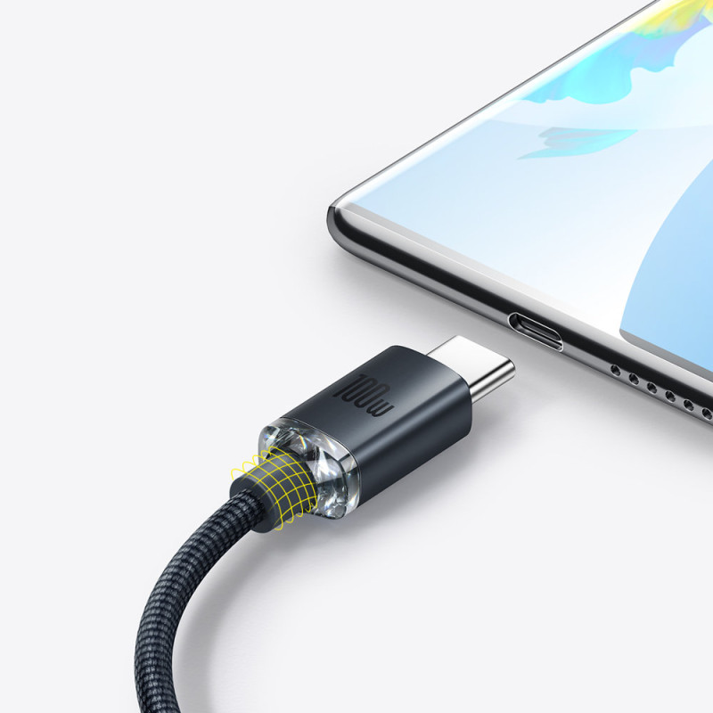 USB-C laidas greitam įkrovimui ir duomenų perdavimui 100W 2m juodas