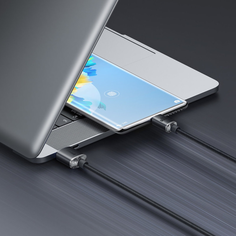 USB-C laidas greitam įkrovimui ir duomenų perdavimui 100W 2m juodas
