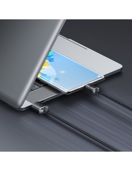 USB-C laidas greitam įkrovimui ir duomenų perdavimui 100W 2m juodas USB-C laidas greitam įkrovimui ir duomenų perdavimui 100W 2m juodas