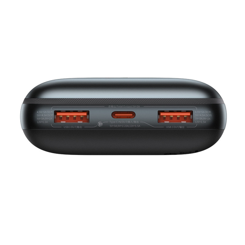 Powerbank Bipow Pro 20000mAh 22,5W su USB-C laidu 0,3m juodas