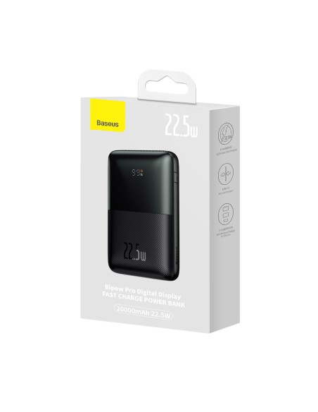 Powerbank Bipow Pro 20000mAh 22,5W su USB-C laidu 0,3m juodas Powerbank Bipow Pro 20000mAh 22,5W su USB-C laidu 0,3m juodas