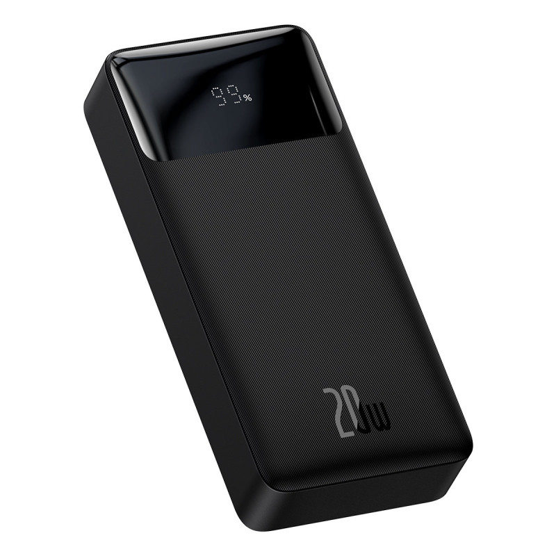 Bipow maitinimo blokas su greito įkrovimo 20000mAh USB-A microUSB laidu 0,25m juodas