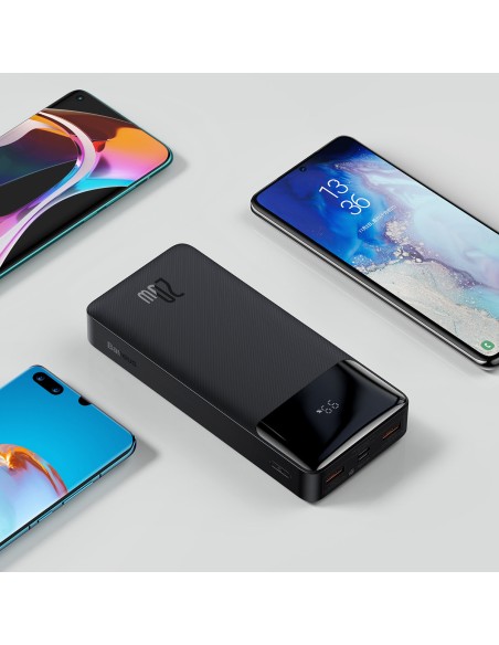 Bipow maitinimo blokas su greito įkrovimo 20000mAh USB-A microUSB laidu 0,25m juodas Bipow maitinimo blokas su greito įkrovimo 20000mAh USB-A microUSB laidu 0,25m juodas