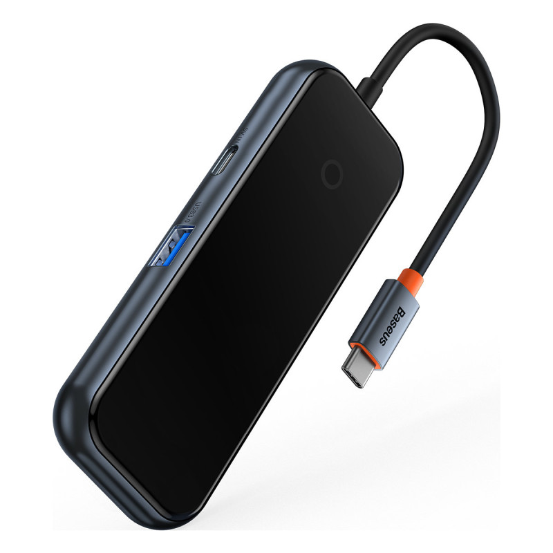 AcmeJoy HUB 4 prievadų USB-C USB-C 4xUSB 3.0 tamsiai pilka
