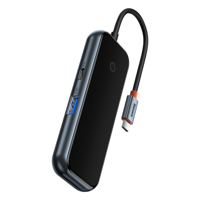 AcmeJoy HUB 4 prievadų USB-C USB-C 4xUSB 3.0 tamsiai pilka