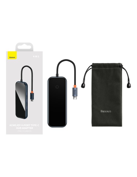 AcmeJoy HUB 4 prievadų USB-C USB-C 4xUSB 3.0 tamsiai pilka AcmeJoy HUB 4 prievadų USB-C USB-C 4xUSB 3.0 tamsiai pilka