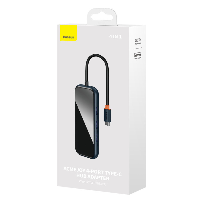 AcmeJoy HUB 4 prievadų USB-C USB-C 4xUSB 3.0 tamsiai pilka