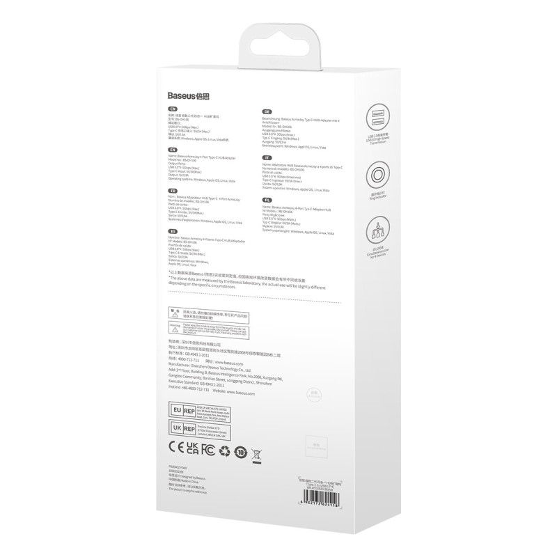 AcmeJoy HUB 4 prievadų USB-C USB-C 4xUSB 3.0 tamsiai pilka