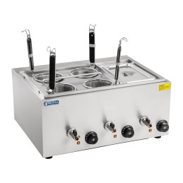 Makaroniarka viryklė makaronams ir koldūnams virti su bain marie 3 kameros su čiaupais