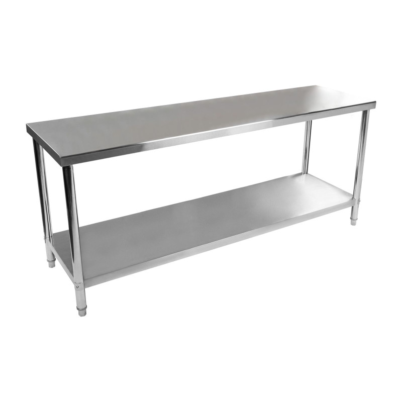 Virtuvinio stalo stalviršis nerūdijančio plieno apatinė lentyna 200x60cm