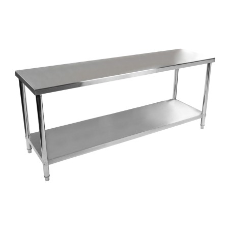 Virtuvinio stalo stalviršis nerūdijančio plieno apatinė lentyna 200x60cm Virtuvinio stalo stalviršis nerūdijančio plieno apatinė lentyna 200x60cm