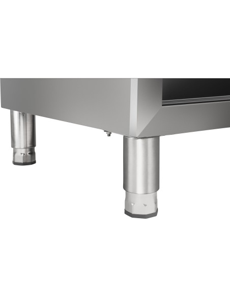 Plieninė virtuvės spintelė su stalviršiu ir nerūdijančio plieno briauna, plotis 200 cm Plieninė virtuvės spintelė su stalviršiu ir nerūdijančio plieno briauna, plotis 200 cm