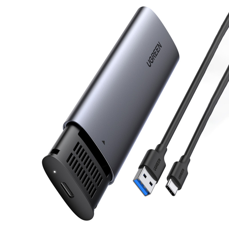 Kietojo disko korpusas M.2 B-Key SATA 3.0 pilkas + USB tipo C laidas