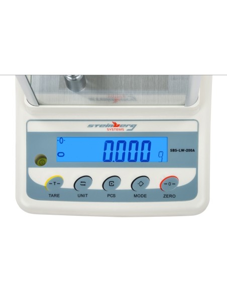 Tikslios svarstyklės su skersvėjų apsaugančia spintele SBS-LW-200A LCD tikslios. nuo 0,001 g iki 200 g Tikslios svarstyklės su skersvėjų apsaugančia spintele SBS-LW-200A LCD tikslios. nuo 0,001 g iki 200 g