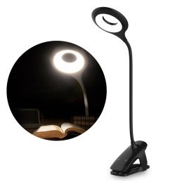 Belaidė LED prisegama skaitymo lempa + mikro USB laidas juodas