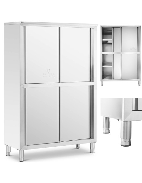 Nerūdijančio plieno gastronominė spinta su stumdomomis durimis 180x118x50cm Nerūdijančio plieno gastronominė spinta su stumdomomis durimis 180x118x50cm