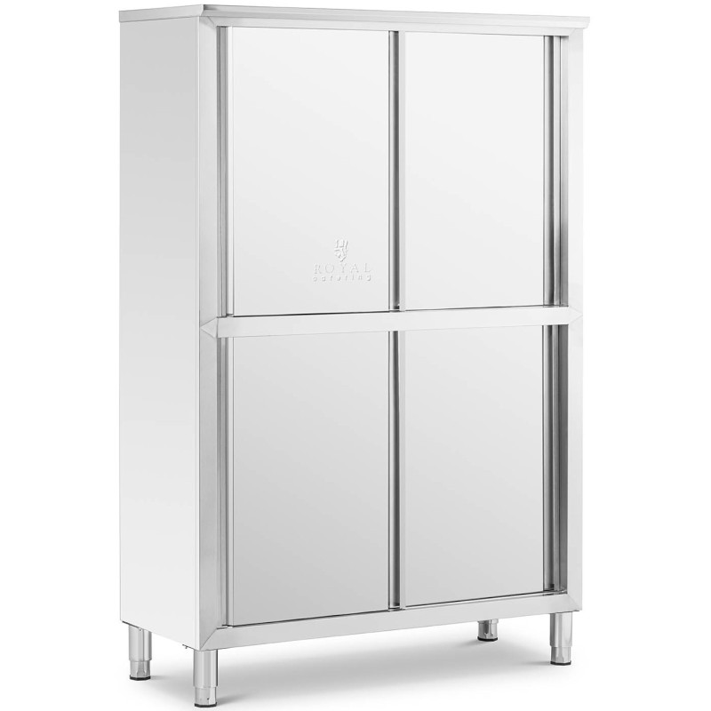 Nerūdijančio plieno gastronominė spinta su stumdomomis durimis 180x118x50cm