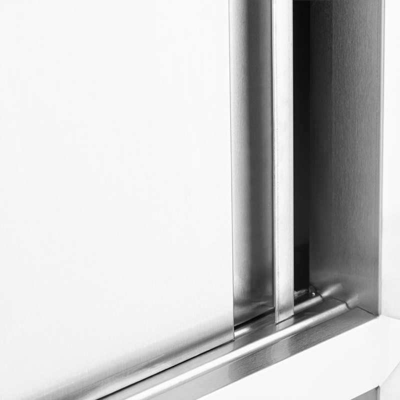 Nerūdijančio plieno gastronominė spinta su stumdomomis durimis 180x118x50cm