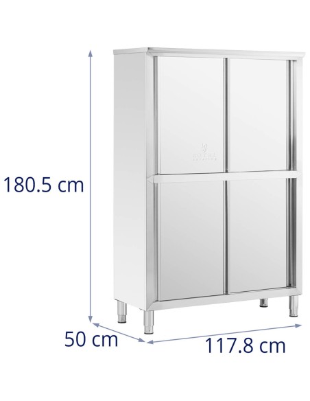 Nerūdijančio plieno gastronominė spinta su stumdomomis durimis 180x118x50cm Nerūdijančio plieno gastronominė spinta su stumdomomis durimis 180x118x50cm
