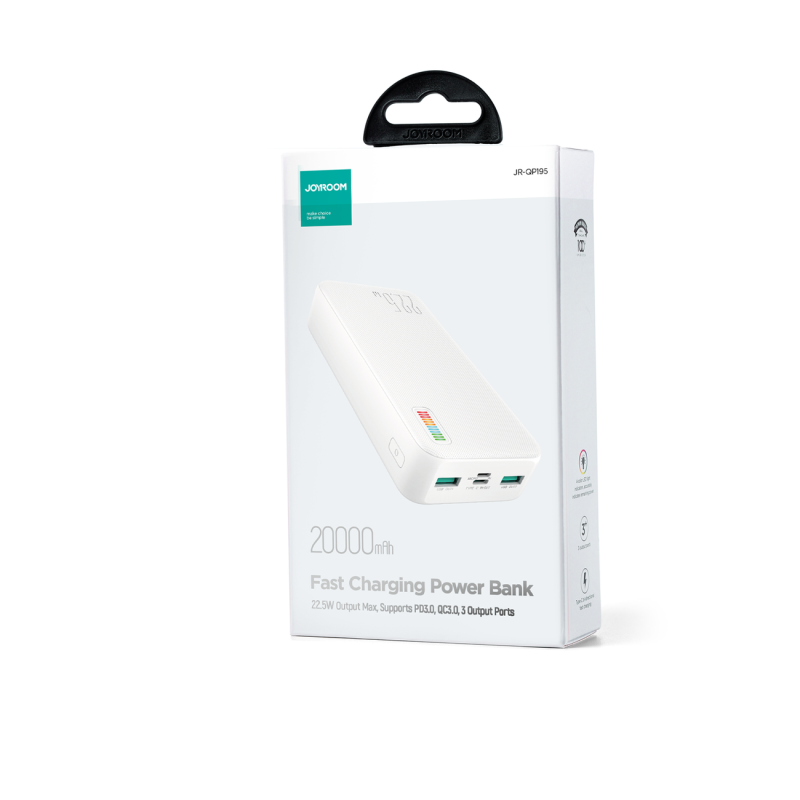 Powerbank 20000mAh Dazzling Series 22,5W balta