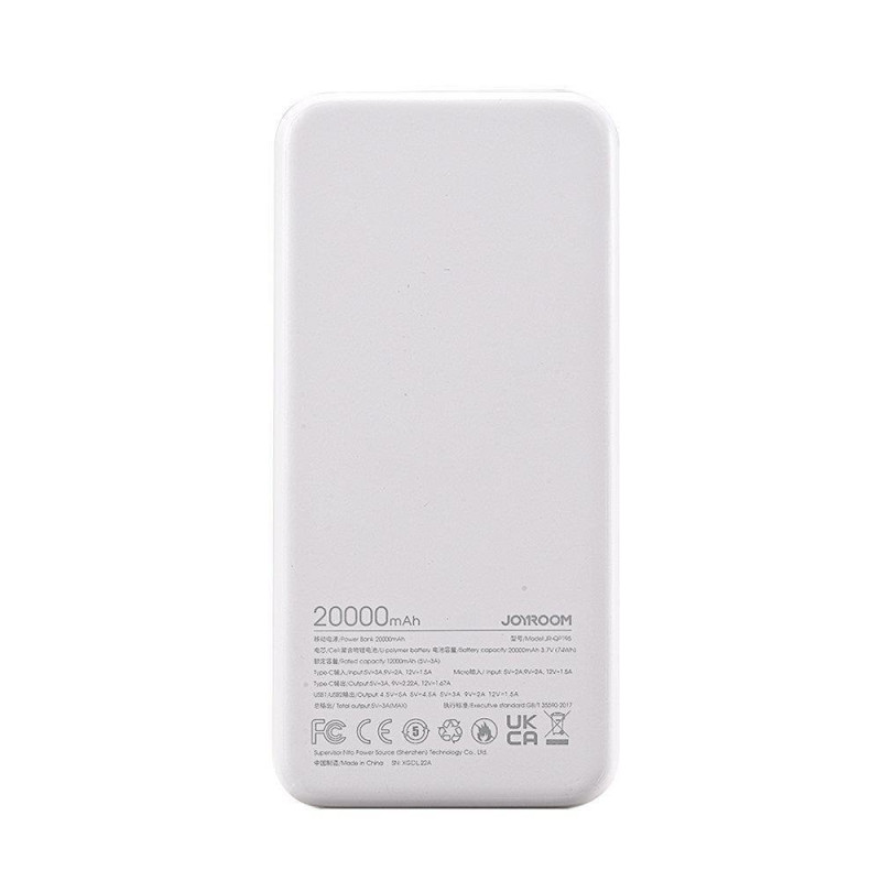 Powerbank 20000mAh Dazzling Series 22,5W balta