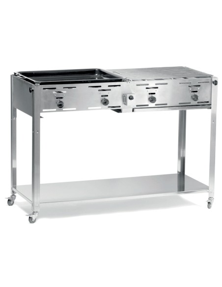 Dujinis grilis "Master Quattro" 4 degiklių 22kW mobilus - Hendi 154908