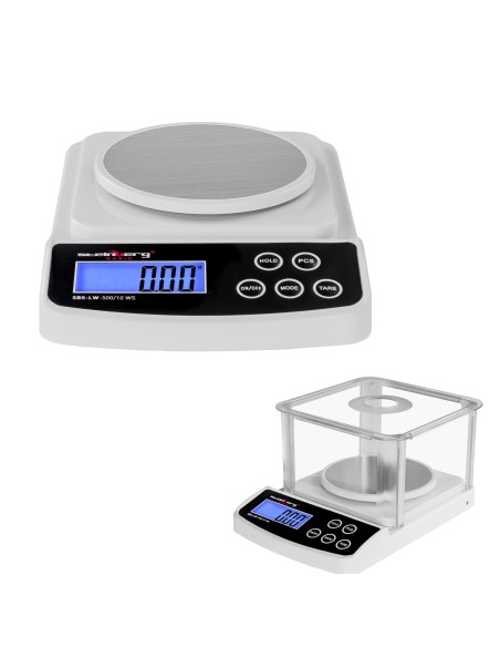 Tikslios laboratorinės svarstyklės SBS-LW-500/10 WS iki 500g / 0,01g Tikslios laboratorinės svarstyklės SBS-LW-500/10 WS iki 500g / 0,01g