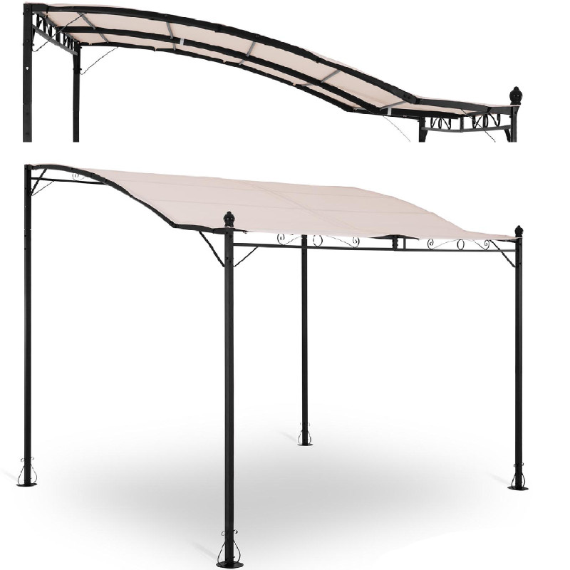 Sodo baldakimu laisvai pastatoma pavėsinė 2,6 x 3 x 2,5 m kreminė Sodo baldakimu laisvai pastatoma pavėsinė 2,6 x 3 x 2,5 m kreminė