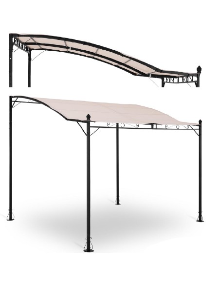 Sodo baldakimu laisvai pastatoma pavėsinė 2,6 x 3 x 2,5 m kreminė Sodo baldakimu laisvai pastatoma pavėsinė 2,6 x 3 x 2,5 m kreminė